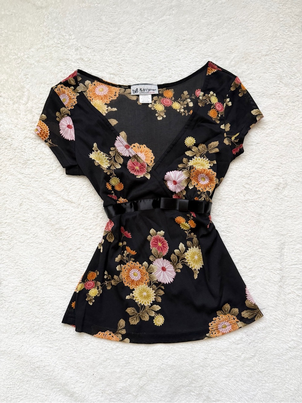 Vintage 90s Self Esteem floral blouse top